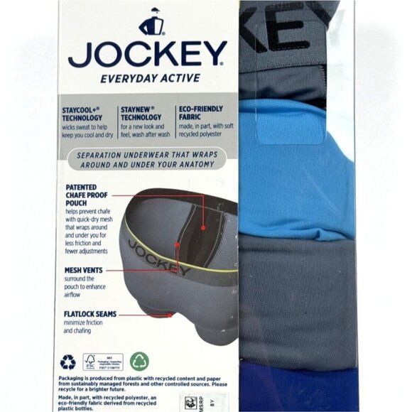 Jockey Everyday Active Boxer Briefs 4Pack Microfiber Chafe Proof Pouch NEWMedium - Picture 5 of 7